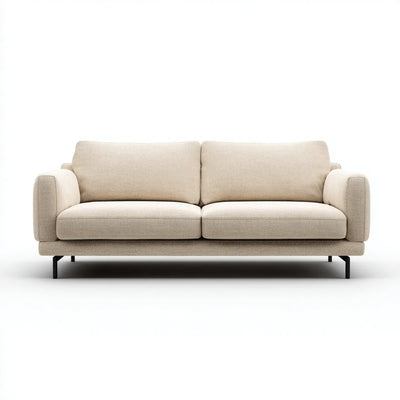 Canapé 2 places beige 180 x 85 x 82 cm en polyester forme droite