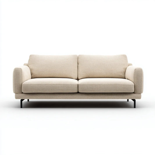 Canapé 2 places beige 180 x 85 x 82 cm en polyester forme droite