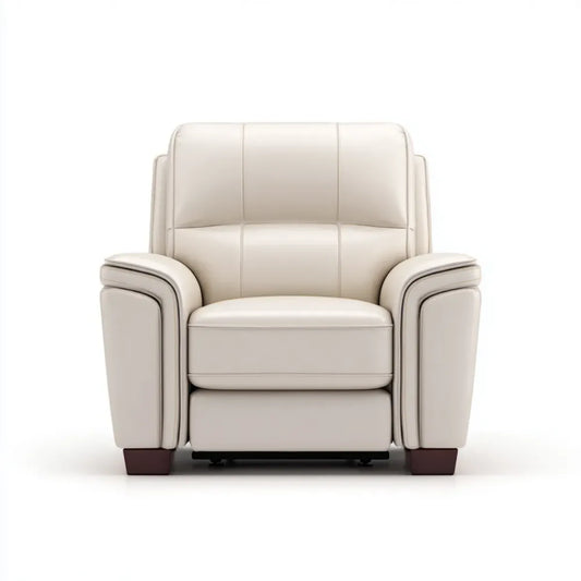 Fauteuil relax inclinable beige en cuir synthétique PU 90 x 95 x 105 cm