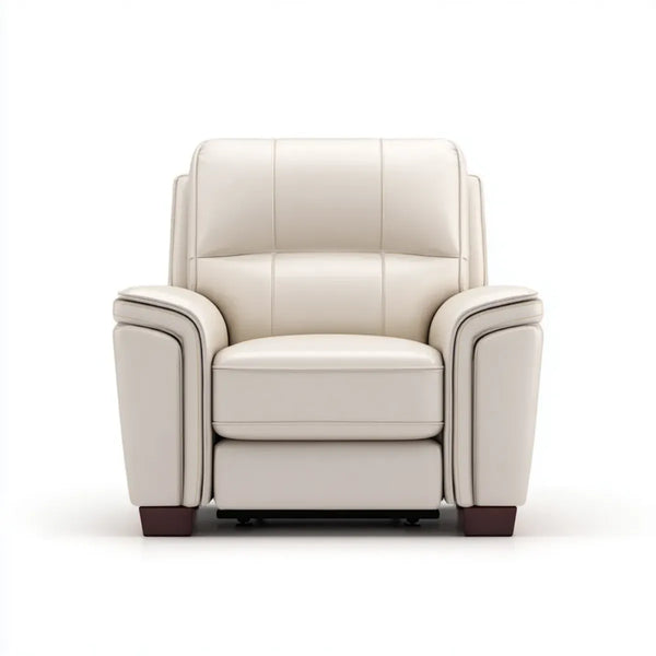Fauteuil relax inclinable beige en cuir synthétique PU 90 x 95 x 105 cm