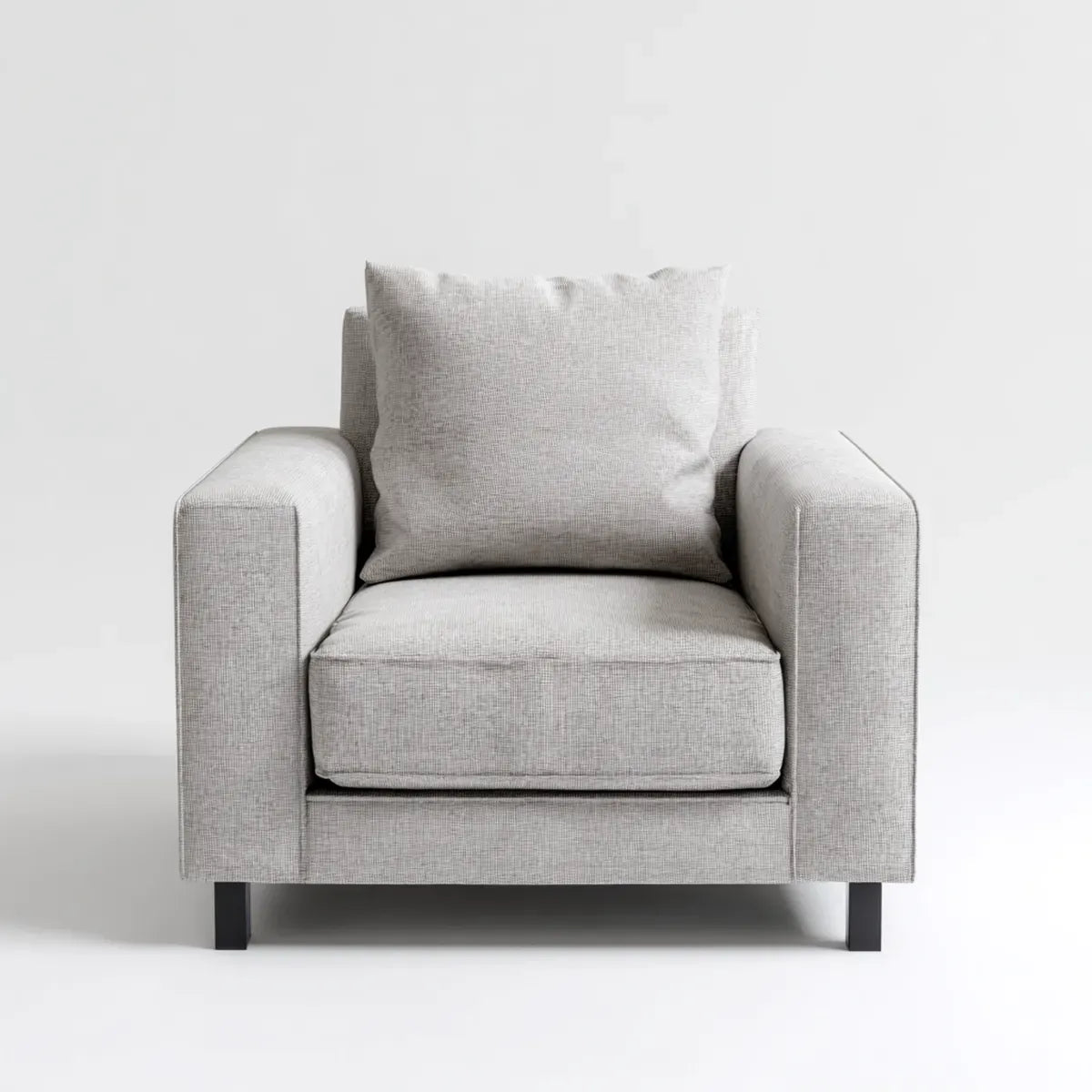 Fauteuil de salon gris clair en polyester rectangulaire 92 x 88 x 86 cm